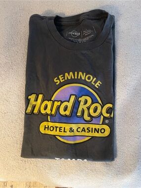 Hard Rock Cafe Black T‑Shirt with Yellow and Purple Logo
